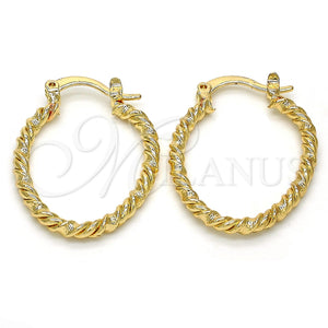 Gold Filled Hoop Earrings — Small Hoop Twist Design Polished 02. — main product view — SKU 116761 | Oro Laminado aretes de aro — Small Hoop Twist diseño pulido 02. — SKU 116761