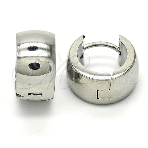 Stainless Steel Huggie Hoop, Polished, Steel Finish, 02.216.0030.15