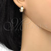 Stainless Steel Huggie Hoop, Matte Finish, Two Tone, 02.216.0033.15