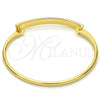 Oro Laminado Individual Bangle, Gold Filled Style with Black Crystal, Polished, Golden Finish, 07.308.0004.04 (03 MM Thickness, Size 4 (2.25 Diameter))