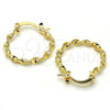 Oro Laminado Small Hoop, Gold Filled Style Twist Design, Matte Finish, Golden Finish, 02.96.0078.20