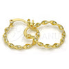 Oro Laminado Small Hoop, Gold Filled Style Twist Design, Matte Finish, Golden Finish, 02.96.0078.20