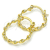 Oro Laminado Small Hoop, Gold Filled Style Twist Design, Matte Finish, Golden Finish, 02.96.0078.20