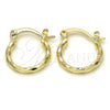 Oro Laminado Small Hoop, Gold Filled Style Diamond Cutting Finish, Golden Finish, 02.96.0079.15