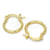 Oro Laminado Small Hoop, Gold Filled Style Diamond Cutting Finish, Golden Finish, 02.96.0080.15