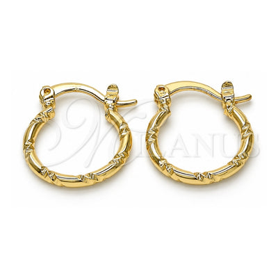 Oro Laminado Small Hoop, Gold Filled Style Diamond Cutting Finish, Golden Finish, 02.96.0088.15