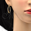 Oro Laminado Medium Hoop, Gold Filled Style Greek Key Design, Polished, Tricolor, 02.102.0040.30