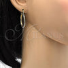 Oro Laminado Medium Hoop, Gold Filled Style Greek Key Design, Polished, Tricolor, 02.102.0040.30