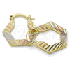 Oro Laminado Small Hoop, Gold Filled Style Diamond Cutting Finish, Tricolor, 02.102.0042.25