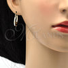 Oro Laminado Small Hoop, Gold Filled Style Diamond Cutting Finish, Tricolor, 02.102.0043.25