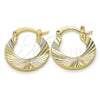 Oro Laminado Small Hoop, Gold Filled Style Diamond Cutting Finish, Tricolor, 02.102.0043.25