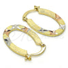 Oro Laminado Small Hoop, Gold Filled Style Diamond Cutting Finish, Tricolor, 02.102.0045.20