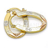 Oro Laminado Small Hoop, Gold Filled Style Diamond Cutting Finish, Tricolor, 02.102.0047.20