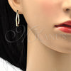 Oro Laminado Small Hoop, Gold Filled Style Diamond Cutting Finish, Tricolor, 02.102.0048.25