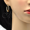 Oro Laminado Small Hoop, Gold Filled Style Diamond Cutting Finish, Tricolor, 02.102.0049.25