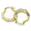 Oro Laminado Small Hoop, Gold Filled Style Diamond Cutting Finish, Tricolor, 02.102.0049.25