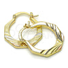 Oro Laminado Small Hoop, Gold Filled Style Diamond Cutting Finish, Tricolor, 02.102.0049.25
