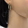 Oro Laminado Small Hoop, Gold Filled Style Diamond Cutting Finish, Tricolor, 02.102.0050.25