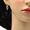 Oro Laminado Small Hoop, Gold Filled Style Diamond Cutting Finish, Tricolor, 02.102.0051.20