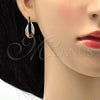 Oro Laminado Small Hoop, Gold Filled Style Diamond Cutting Finish, Tricolor, 02.102.0052.20