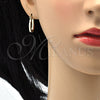 Oro Laminado Small Hoop, Gold Filled Style Diamond Cutting Finish, Tricolor, 02.102.0053.15