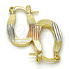 Oro Laminado Small Hoop, Gold Filled Style Diamond Cutting Finish, Tricolor, 02.102.0053.15