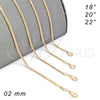 Oro Laminado Basic Necklace, Gold Filled Style Bismark Design, Polished, Golden Finish, 04.213.0066.18 (02 MM Thickness, 18 Inches Length)