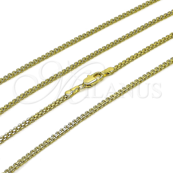Gold Filled Necklace — Basic Necklace Bismark Design Polished 04. Thickness 20 — main product view — SKU 116890 | Oro Laminado collar — básico Necklace Bismark diseño pulido 04. Thickness 20 — SKU 116890