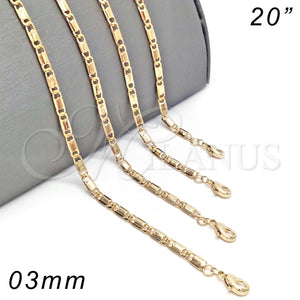 Gold Filled Necklace — Basic Necklace Polished 04. 03 MM Thickness 20 — main product view — SKU 116893 | Oro Laminado collar — básico Necklace pulido 04. 03 MM Thickness 20 — SKU 116893