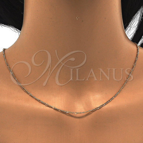 Gold Filled Necklace — Basic Necklace Figaro Concave Design Polished 04. 02 — alternate product view — SKU 116898 | Oro Laminado collar — básico Necklace Figaro Concave diseño pulido 04. 02 — SKU 116898
