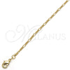 Oro Laminado Basic Necklace, Gold Filled Style Figaro Concave Design, Polished, Golden Finish, 04.213.0069.22 (02 MM Thickness, 22 Inches Length)