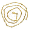 Oro Laminado Basic Necklace, Gold Filled Style Mariner Design, Polished, Golden Finish, 04.213.0070.18 (03 MM Thickness, 18 Inches Length)