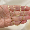 Oro Laminado Basic Necklace, Gold Filled Style Mariner Design, Polished, Golden Finish, 04.213.0070.20 (03 MM Thickness, 20 Inches Length)