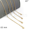 Oro Laminado Basic Necklace, Gold Filled Style Polished, Golden Finish, 04.213.0071.20 (02 MM Thickness, 20 Inches Length)