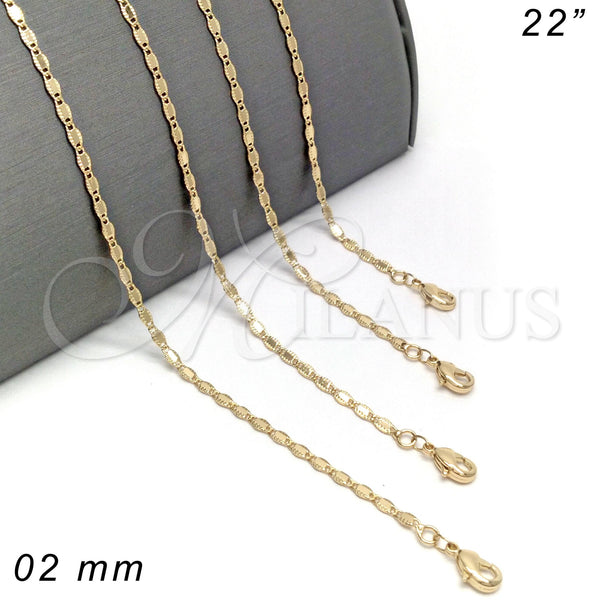 Gold Filled Necklace — Basic Necklace Polished 04. 02 MM Thickness 22 — main product view — SKU 116905 | Oro Laminado collar — básico Necklace pulido 04. 02 MM Thickness 22 — SKU 116905