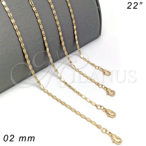 Gold Filled Necklace — Basic Necklace Polished 04. 02 MM Thickness 22 — main product view — SKU 116905 | Oro Laminado collar — básico Necklace pulido 04. 02 MM Thickness 22 — SKU 116905