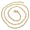 Oro Laminado Basic Necklace, Gold Filled Style Figaro Concave Design, Polished, Golden Finish, 04.213.0069.18 (02 MM Thickness, 18 Inches Length)