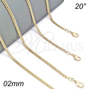 Gold Filled Necklace — Basic Necklace Polished 04. 02 MM Thickness 20 — main product view — SKU 116957 | Oro Laminado collar — básico Necklace pulido 04. 02 MM Thickness 20 — SKU 116957