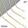 Oro Laminado Basic Necklace, Gold Filled Style Polished, Golden Finish, 04.213.0073.20 (02 MM Thickness, 20 Inches Length)