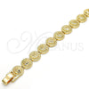Oro Laminado Fancy Bracelet, Gold Filled Style Diamond Cutting Finish, Golden Finish, 03.100.0046.07 (Thickness, 8 Inches Length)