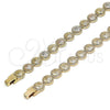 Oro Laminado Fancy Bracelet, Gold Filled Style Diamond Cutting Finish, Golden Finish, 03.100.0046.07 (Thickness, 8 Inches Length)