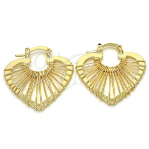 Gold Filled Hoop Earrings — Small Hoop Heart Design Polished 02. — main product view — SKU 116993 | Oro Laminado aretes de aro — Small Hoop corazón diseño pulido 02. — SKU 116993