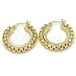 Gold Filled Hoop Earrings — Small Hoop Diamond Cutting 02. — main product view — SKU 116997 | Oro Laminado aretes de aro — Small Hoop Diamond Cutting 02. — SKU 116997