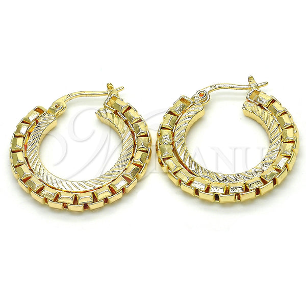 Gold Filled Hoop Earrings — Small Hoop Diamond Cutting 02. — main product view — SKU 116997 | Oro Laminado aretes de aro — Small Hoop Diamond Cutting 02. — SKU 116997
