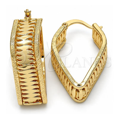 Oro Laminado Small Hoop, Gold Filled Style Matte Finish, Golden Finish, 02.100.0068.20