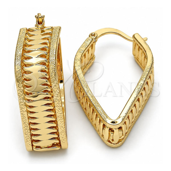 Oro Laminado Small Hoop, Gold Filled Style Matte Finish, Golden Finish, 02.100.0068.20