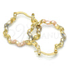 Oro Laminado Small Hoop, Gold Filled Style Diamond Cutting Finish, Tricolor, 02.170.0196.25