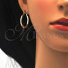 Oro Laminado Small Hoop, Gold Filled Style Diamond Cutting Finish, Tricolor, 02.170.0197.25