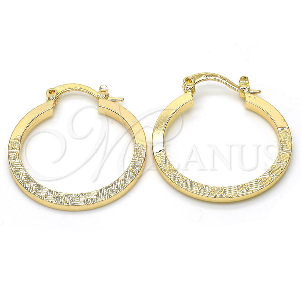 Gold Filled Hoop Earrings — Small Hoop Diamond Cutting 02. — main product view — SKU 117011 | Oro Laminado aretes de aro — Small Hoop Diamond Cutting 02. — SKU 117011
