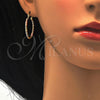 Oro Laminado Small Hoop, Gold Filled Style Twist Design, Polished, Tricolor, 02.170.0189.1.20